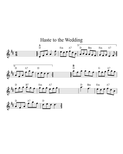 Haste to the Wedding (Version 33) sheet music preview
