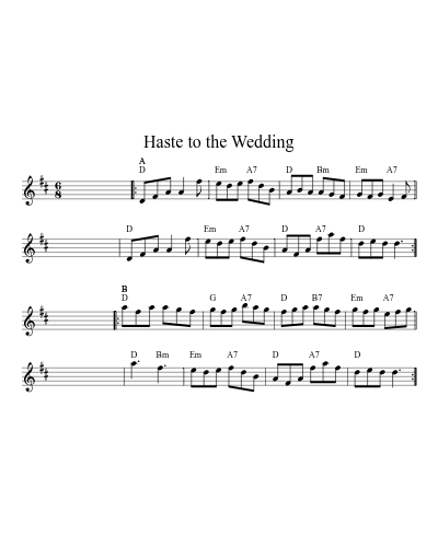 Haste to the Wedding (Version 34) sheet music preview