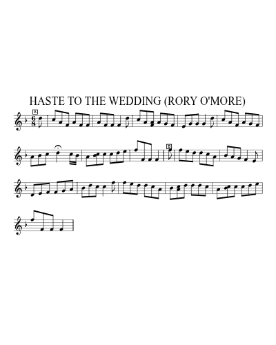 HASTE TO THE WEDDING (RORY O'MORE) sheet music preview