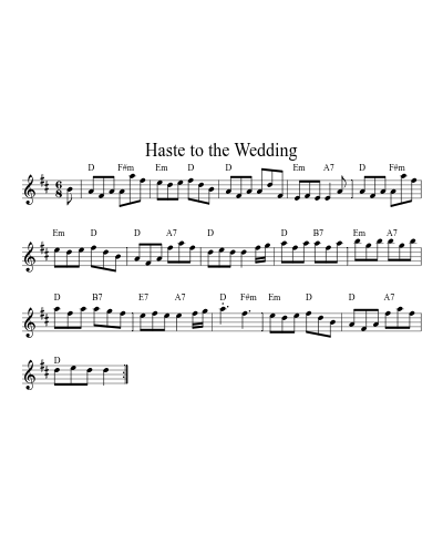 Haste to the Wedding (Version 41) sheet music preview
