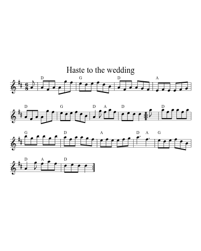 Haste to the Wedding (Version 47) sheet music preview