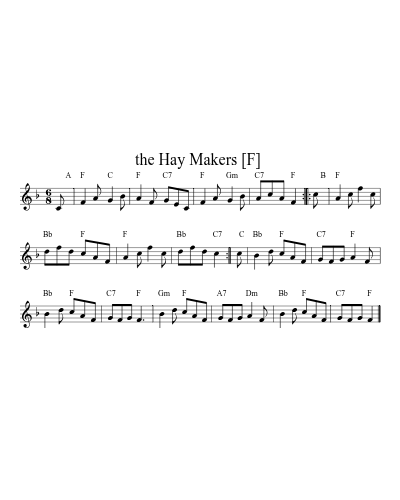 the Hay Makers  [F] (Version 2) sheet music preview