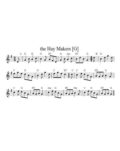 The Hay Makers  [G] (Version 4) sheet music preview