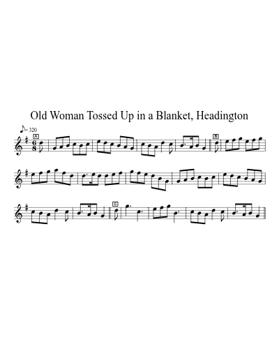 Old Woman Tossed Up in a Blanket, Headington