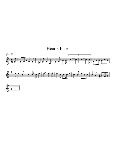 Hearts Ease (Version 5) sheet music preview