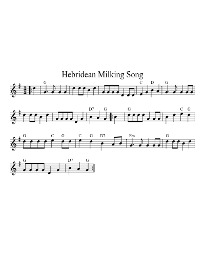 Hebridean Milking Song (Version 2)