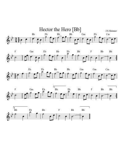 Hector the Hero   [Bb] (Version 2) sheet music preview