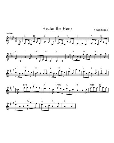 Hector the Hero (Version 2) sheet music preview