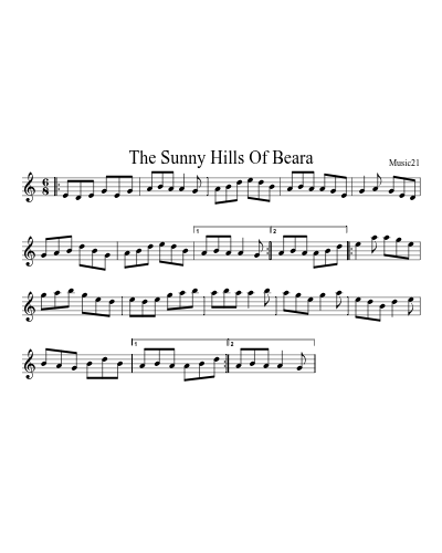The Sunny Hills Of Beara sheet music preview