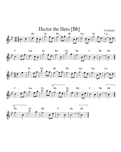 Hector the Hero   [Bb] (Version 5) sheet music preview