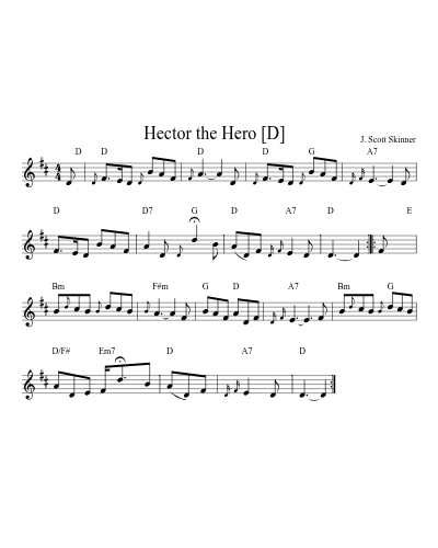 Hector the Hero   [D] (Version 4) sheet music preview