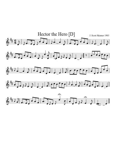 Hector the Hero   [D] (Version 5) sheet music preview