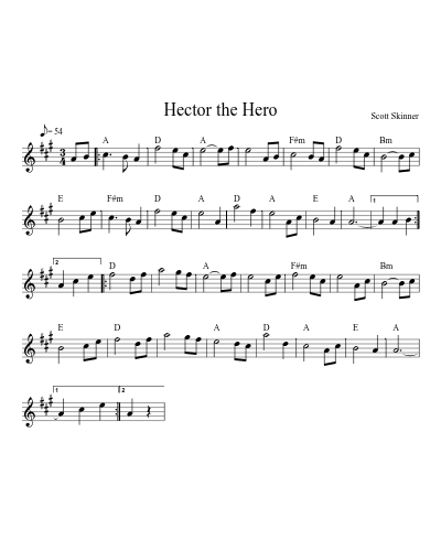 Hector the Hero (Version 7) sheet music preview