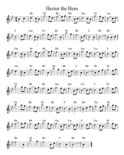 Hector the Hero (Version 8) sheet music preview