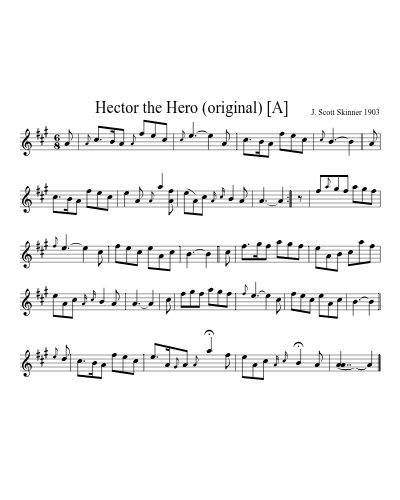 Hector the Hero   (original)   [A] sheet music preview