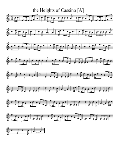 the Heights of Cassino   [A] (Version 2) sheet music preview