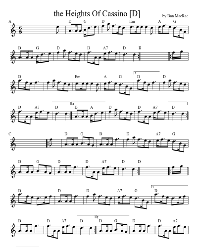 the Heights Of Cassino   [D] (Version 7) sheet music preview