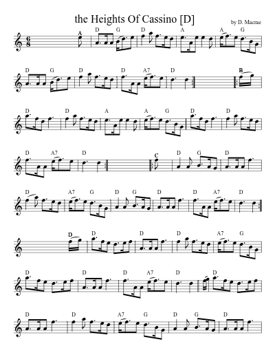 the Heights Of Cassino   [D] (Version 9) sheet music preview