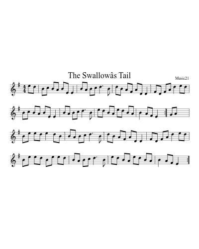 The Swallowâs Tail sheet music preview