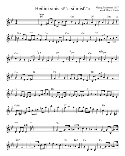 Heilini sinisist\"a silmist\"a