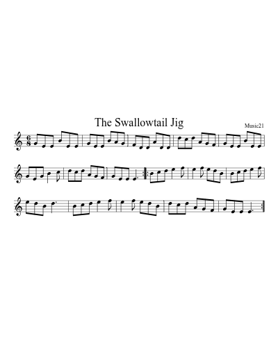The Swallowtail Jig sheet music preview