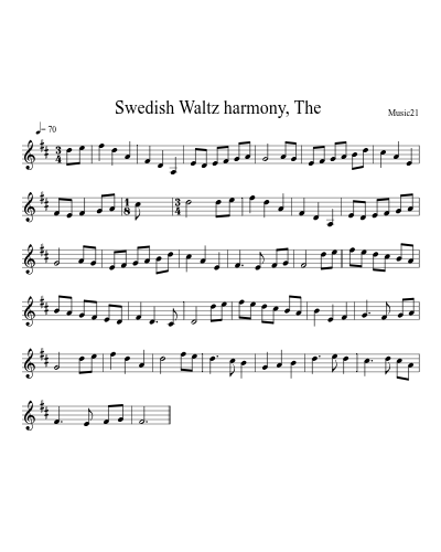Swedish Waltz  harmony, The preview