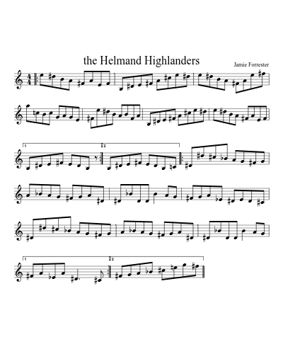 the Helmand Highlanders (Version 2) sheet music preview
