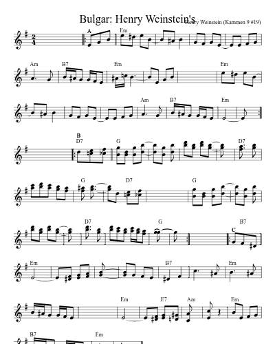 Bulgar: Henry Weinstein's (Version 11)