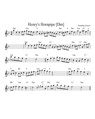 Henry's Hornpipe    [Dm] (Version 2)