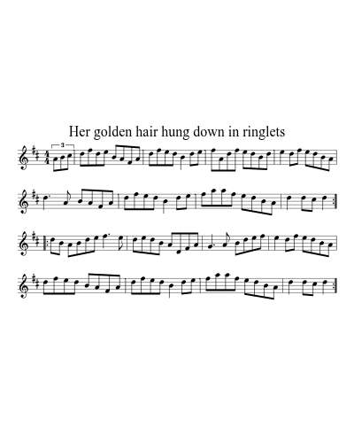 Her golden hair hung down in ringlets