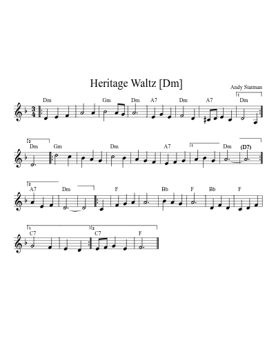 Heritage Waltz  [Dm]