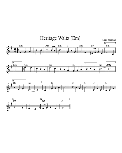 Heritage Waltz  [Em]