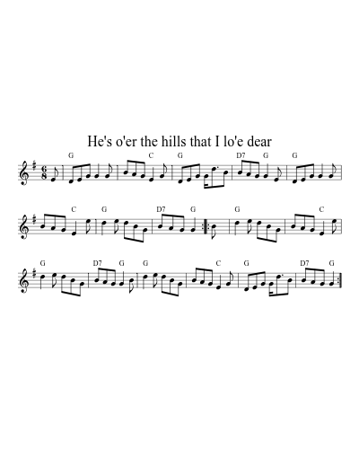 He's o'er the hills that I lo'e dear