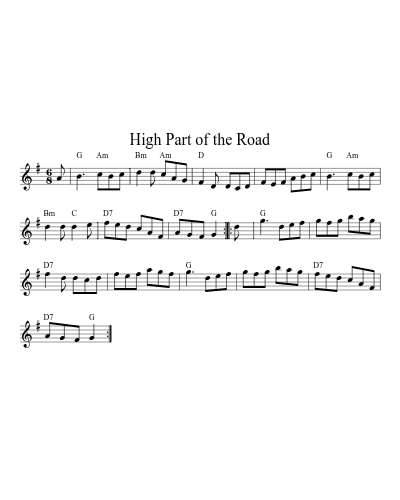 High Part of the Road (Version 6) sheet music preview