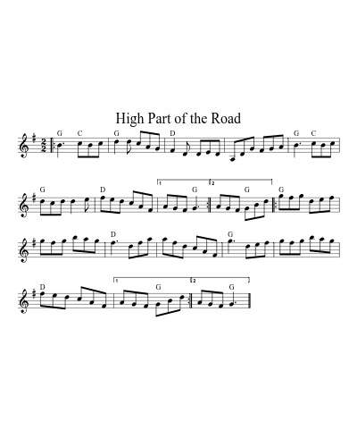 High Part of the Road (Version 7) sheet music preview
