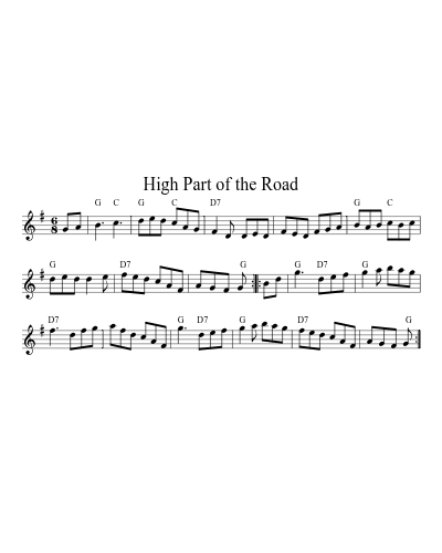 High Part of the Road (Version 8) sheet music preview