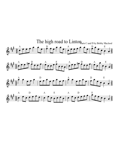 The High Road to Linton (Version 3) sheet music preview