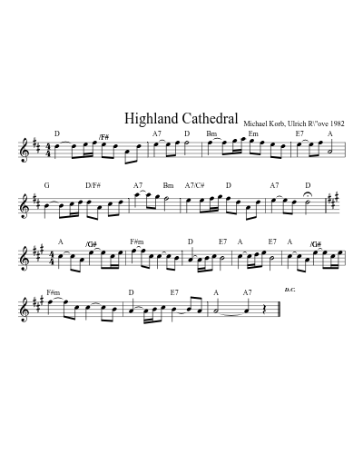 Highland Cathedral sheet music preview