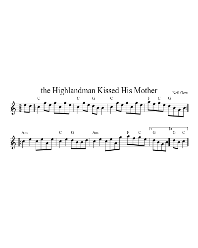 The highlandman kissed his mother (Version 2) sheet music preview