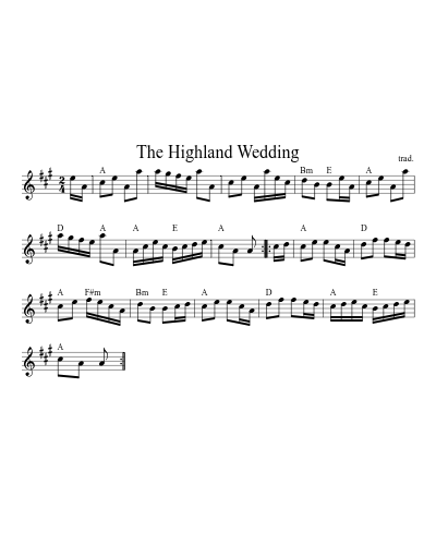 The Highland Wedding (Version 2) sheet music preview