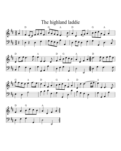 The highland laddie (Version 2) sheet music preview