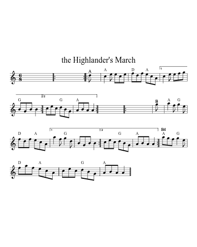 the Highlander's March sheet music preview