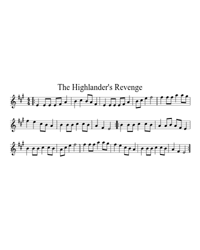 The Highlander's Revenge sheet music preview