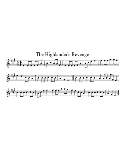 The Highlander's Revenge (Version 2) sheet music preview