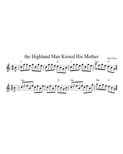 the Highland Man Kissed His Mother (Version 2) sheet music preview