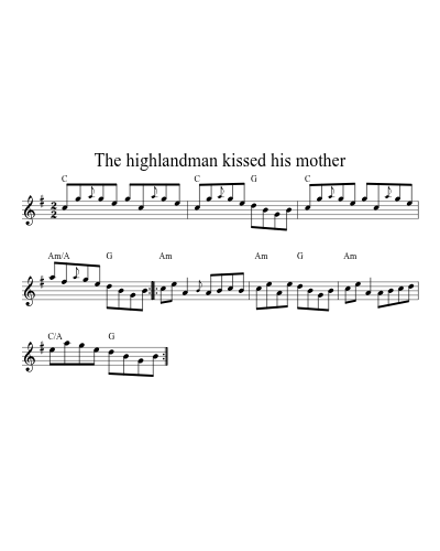 The highlandman kissed his mother (Version 3) sheet music preview