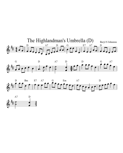 The Highlandman's Umbrella   (D) sheet music preview