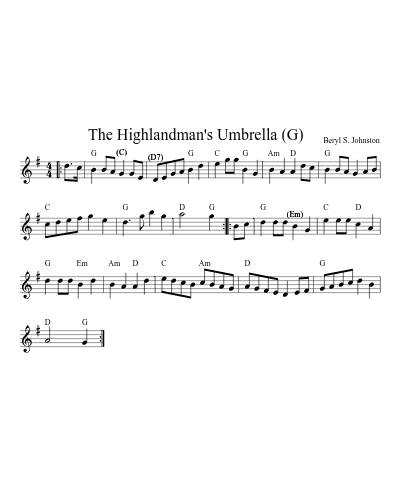 The Highlandman's Umbrella   (G) sheet music preview