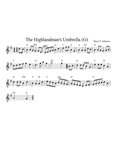 The Highlandman's Umbrella   (G) (Version 2)