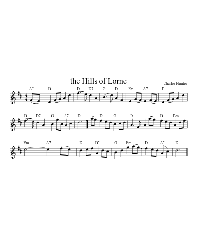 The hills of Lorne (Version 4) sheet music preview
